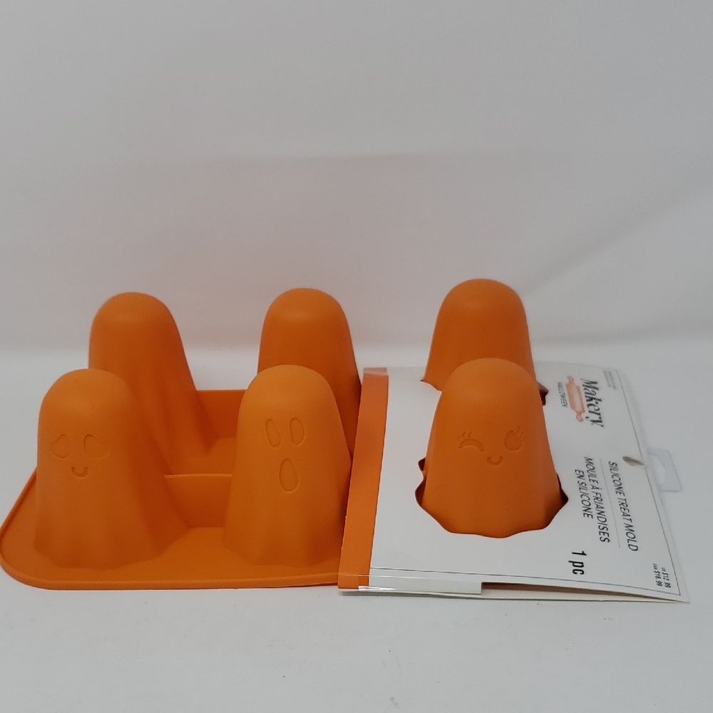Orange Silicone Ghost-Shaped Baking Mold